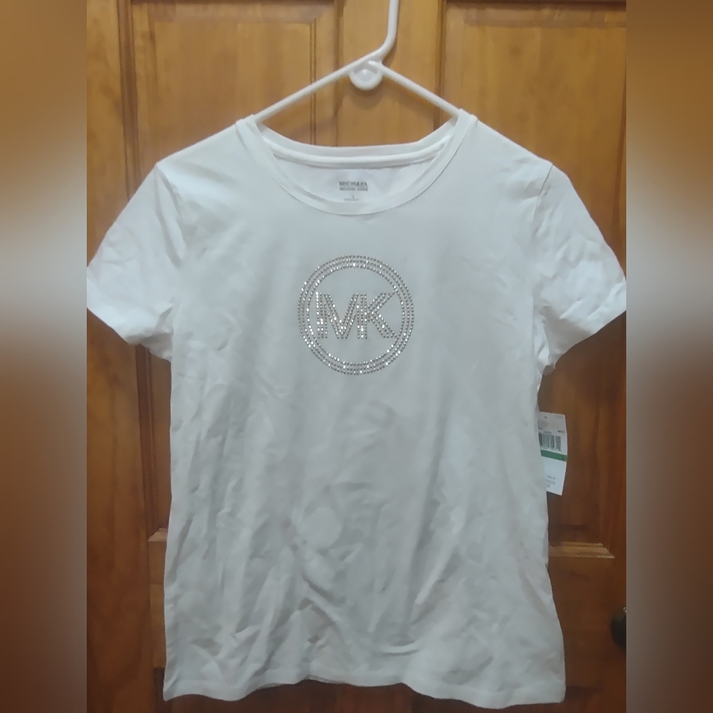 Michael Kors Ladies Large t-shirt White with gold decal